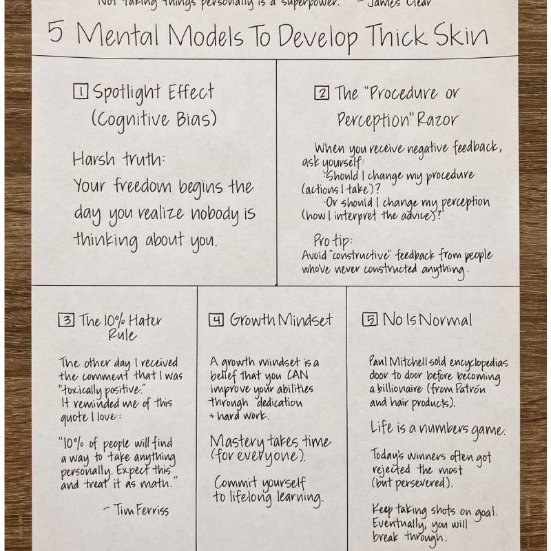 5 Mental Models to Develop Thick&nbsp;Skin