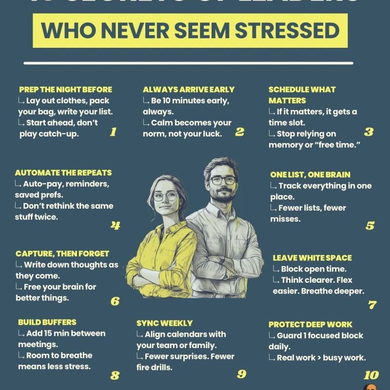 10 Secrets of Leaders Who Never Seem&nbsp;Stressed