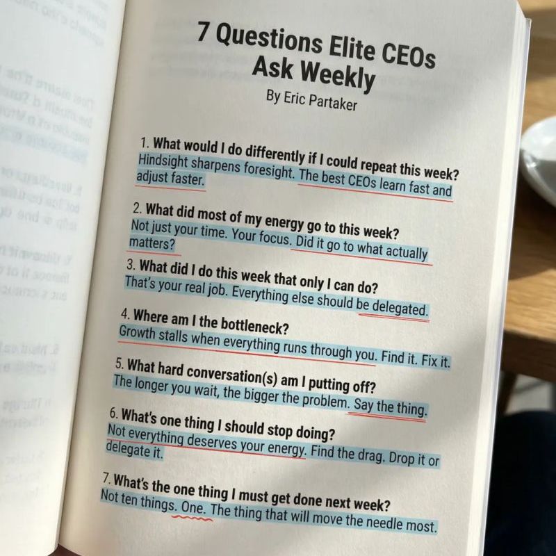 7 Questions Elite CEOs Ask&nbsp;Weekly